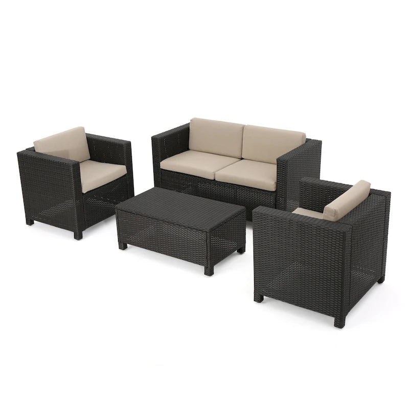 Puerta Outdoor 4-piece Patio Chat Set by Christopher Knight Home