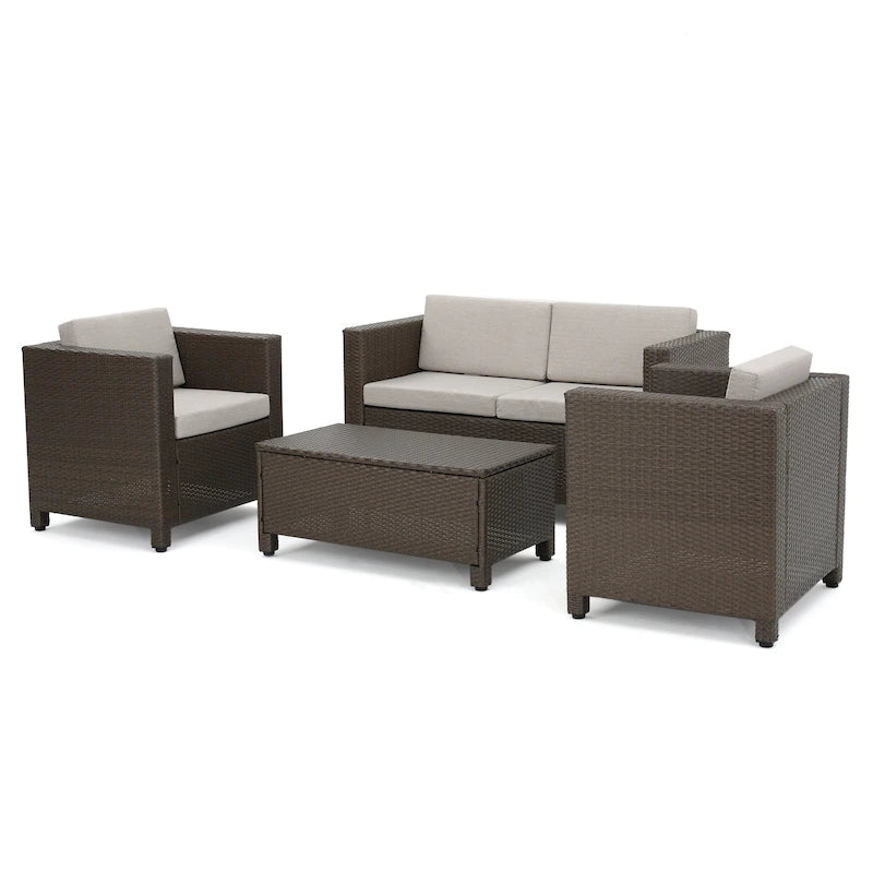 Puerta Outdoor 4-piece Patio Chat Set by Christopher Knight Home