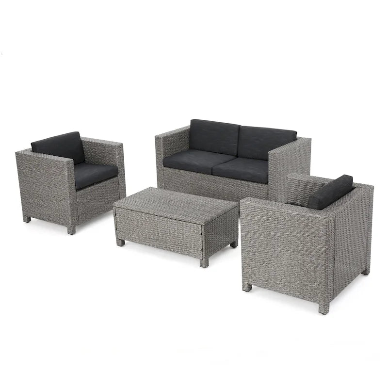 Puerta Outdoor 4-piece Patio Chat Set by Christopher Knight Home