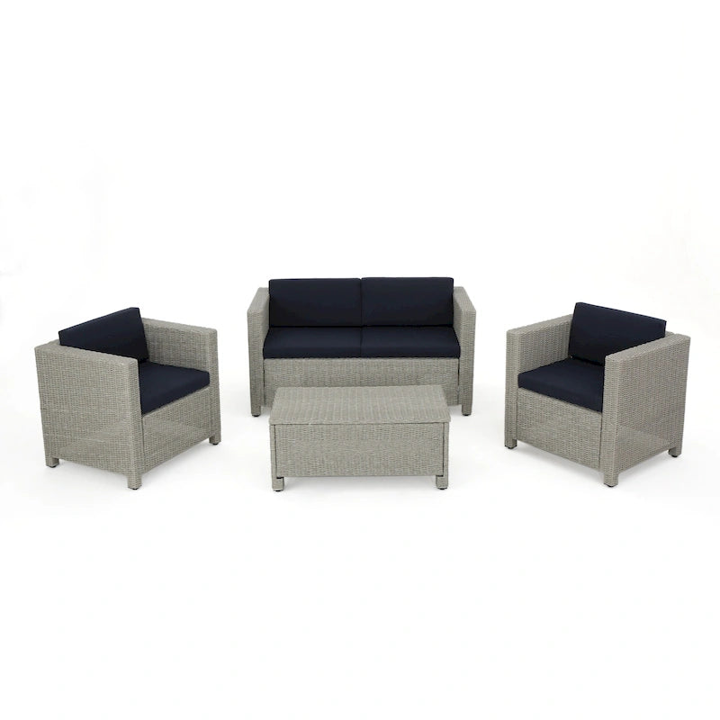 Puerta Outdoor 4-piece Patio Chat Set by Christopher Knight Home