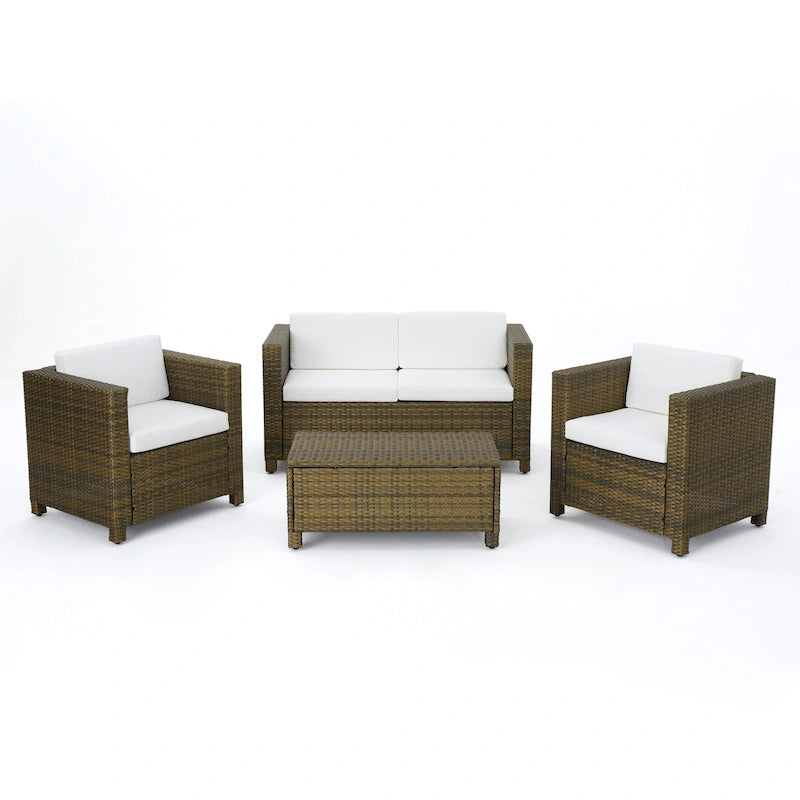 Puerta Outdoor 4-piece Patio Chat Set by Christopher Knight Home