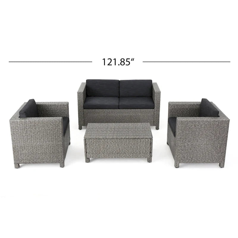 Puerta Outdoor 4-piece Patio Chat Set by Christopher Knight Home