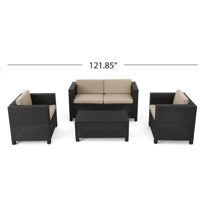 Puerta Outdoor 4-piece Patio Chat Set by Christopher Knight Home