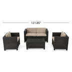Puerta Outdoor 4-piece Patio Chat Set by Christopher Knight Home
