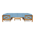 Brava Acacia Wood Outdoor Sectional Sofa by Christopher Knight Home