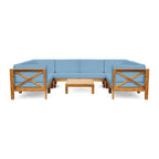 Brava Acacia Wood Outdoor Sectional Sofa by Christopher Knight Home