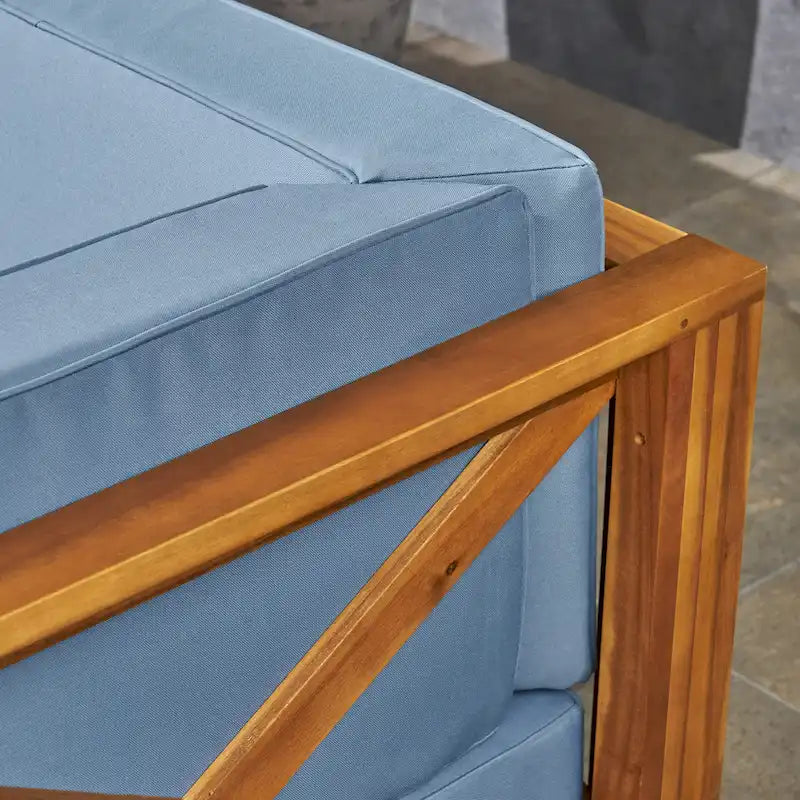 Brava Acacia Wood Outdoor Sectional Sofa by Christopher Knight Home