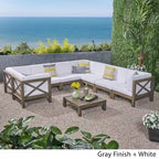 Brava Acacia Wood Outdoor Sectional Sofa by Christopher Knight Home