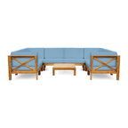 Brava Acacia Wood Outdoor Sectional Sofa by Christopher Knight Home