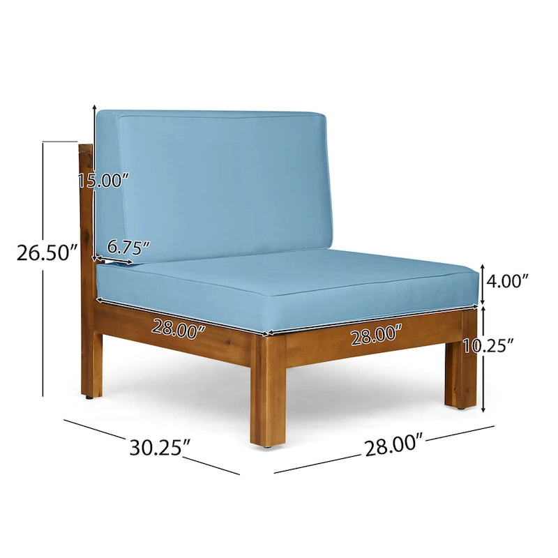 Brava Acacia Wood Outdoor Sectional Sofa by Christopher Knight Home