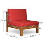 Brava Acacia Wood Outdoor Sectional Sofa by Christopher Knight Home