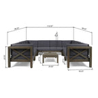 Brava Acacia Wood Outdoor Sectional Sofa by Christopher Knight Home