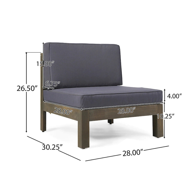 Brava Acacia Wood Outdoor Sectional Sofa by Christopher Knight Home