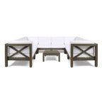 Brava Acacia Wood Outdoor Sectional Sofa by Christopher Knight Home