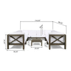 Brava Acacia Wood Outdoor Sectional Sofa by Christopher Knight Home