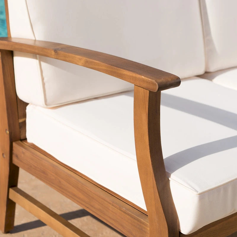 Perla Acacia Wood 7-piece Outdoor Chat Set by Christopher Knight Home