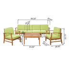 Perla Acacia Wood 7-piece Outdoor Chat Set by Christopher Knight Home