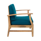 Perla Acacia Wood 7-piece Outdoor Chat Set by Christopher Knight Home