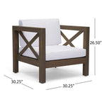 Brava Outdoor Acacia Wood 7-piece Chat Set by Christopher Knight Home