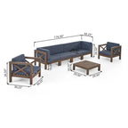 Brava Outdoor Acacia Wood 7-piece Chat Set by Christopher Knight Home