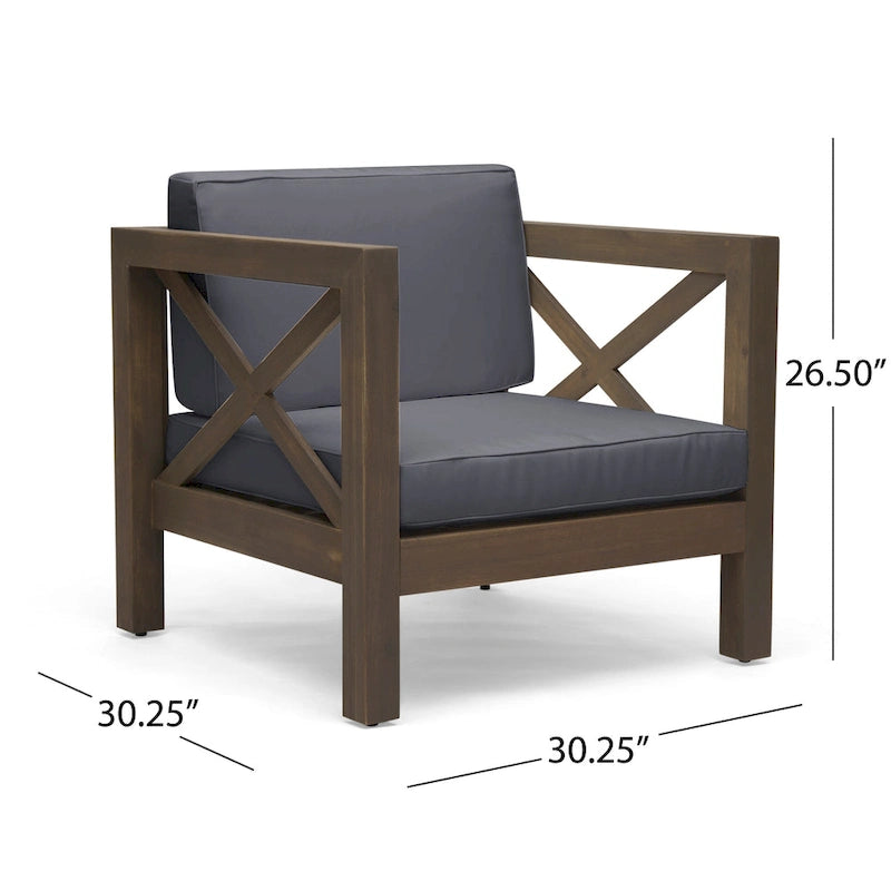 Brava Outdoor Acacia Wood 7-piece Chat Set by Christopher Knight Home