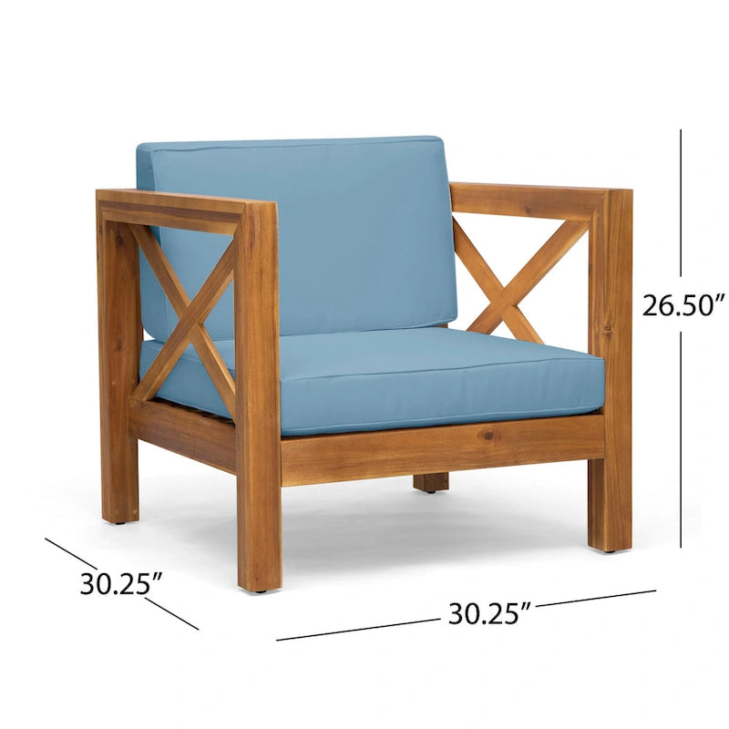 Brava Outdoor Acacia Wood 7-piece Chat Set by Christopher Knight Home