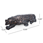 Glory Outdoor Leopard Shaped Concrete Bench by Christopher Knight Home