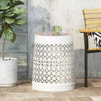 Cranbrook Outdoor Lace Cut Side Table with Tile Top by Christopher Knight Home