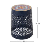 Cranbrook Outdoor Lace Cut Side Table with Tile Top by Christopher Knight Home