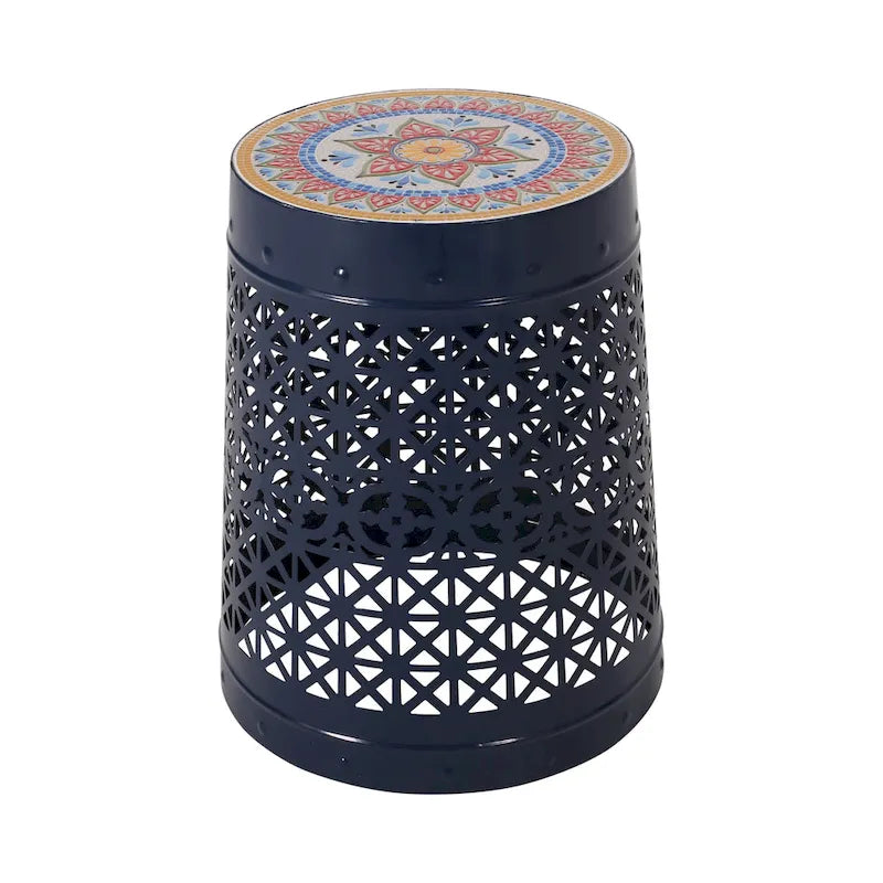 Cranbrook Outdoor Lace Cut Side Table with Tile Top by Christopher Knight Home