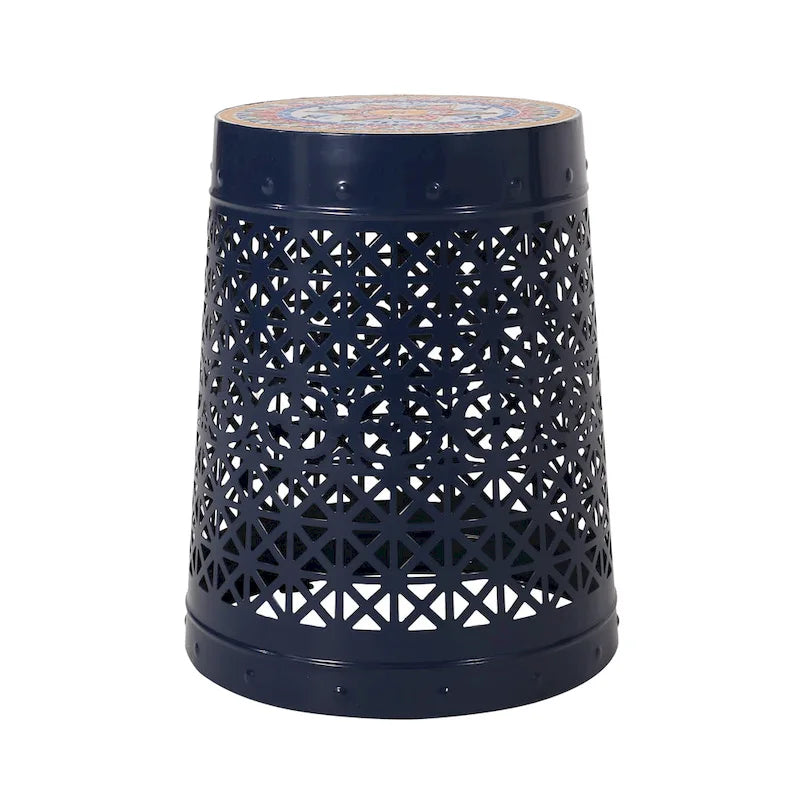 Cranbrook Outdoor Lace Cut Side Table with Tile Top by Christopher Knight Home