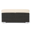Santa Rosa Wicker Outdoor Ottoman with Cushion by Christopher Knight Home