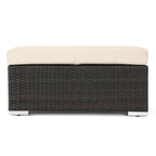 Santa Rosa Wicker Outdoor Ottoman with Cushion by Christopher Knight Home