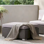 Santa Rosa Wicker Outdoor Ottoman with Cushion by Christopher Knight Home