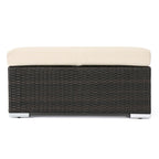 Santa Rosa Wicker Outdoor Ottoman with Cushion by Christopher Knight Home