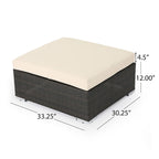 Santa Rosa Wicker Outdoor Ottoman with Cushion by Christopher Knight Home
