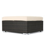 Santa Rosa Wicker Outdoor Ottoman with Cushion by Christopher Knight Home