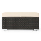 Santa Rosa Wicker Outdoor Ottoman with Cushion by Christopher Knight Home
