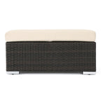 Santa Rosa Wicker Outdoor Ottoman with Cushion by Christopher Knight Home