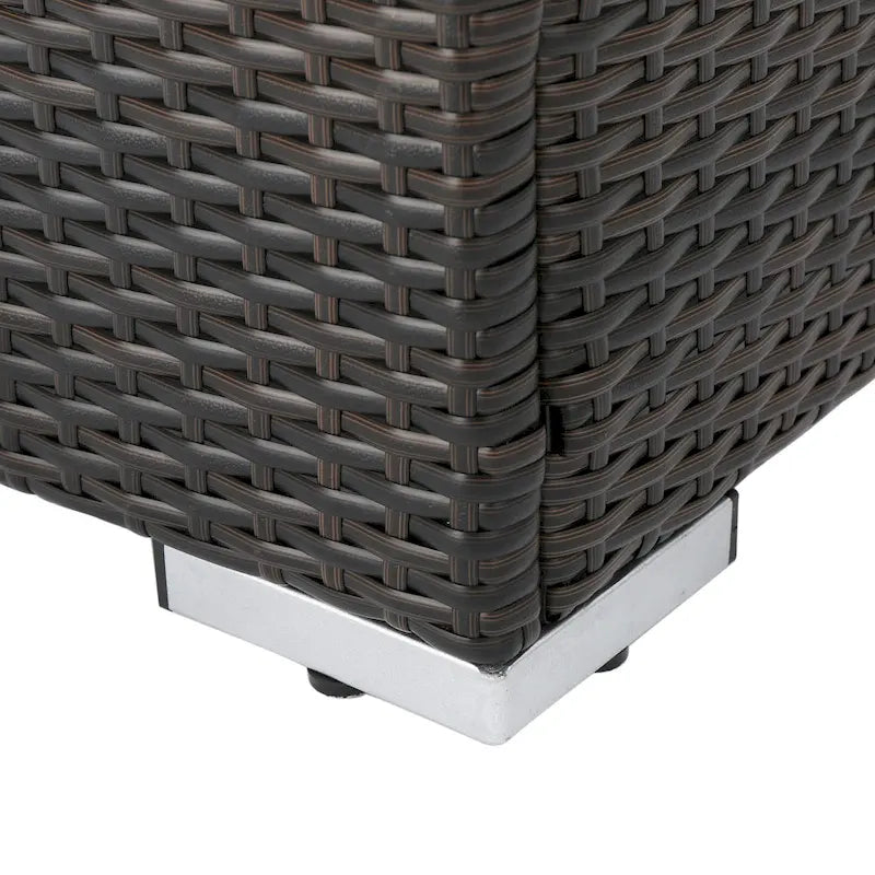 Santa Rosa Wicker Outdoor Ottoman with Cushion by Christopher Knight Home