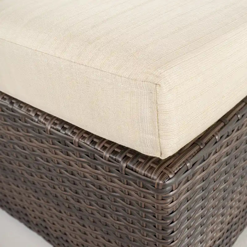 Santa Rosa Wicker Outdoor Ottoman with Cushion by Christopher Knight Home
