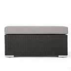 Santa Rosa Wicker Outdoor Ottoman with Cushion by Christopher Knight Home