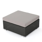 Santa Rosa Wicker Outdoor Ottoman with Cushion by Christopher Knight Home