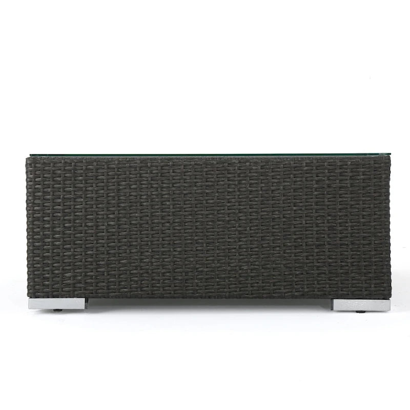 Santa Rosa Wicker Outdoor Ottoman with Cushion by Christopher Knight Home