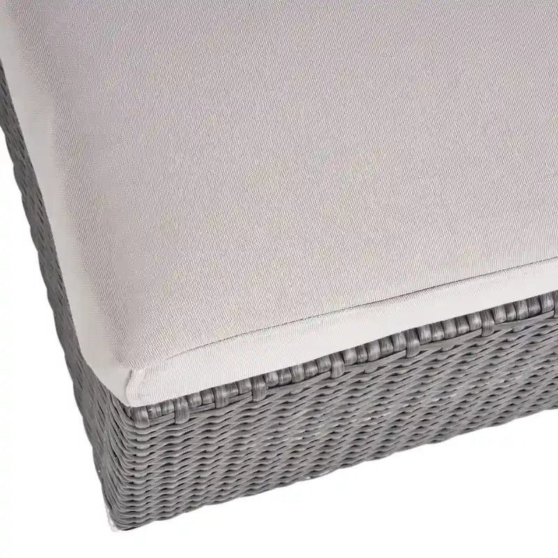 Santa Rosa Wicker Outdoor Ottoman with Cushion by Christopher Knight Home