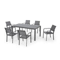 Gaven Tempered Glass/Aluminum 7-piece Outdoor Dining Set by Christopher Knight Home