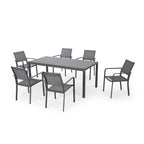 Gaven Tempered Glass/Aluminum 7-piece Outdoor Dining Set by Christopher Knight Home