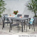 Gaven Tempered Glass/Aluminum 7-piece Outdoor Dining Set by Christopher Knight Home