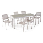 Gaven Tempered Glass/Aluminum 7-piece Outdoor Dining Set by Christopher Knight Home
