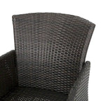 Kylon Outdoor 7-Piece Rectangle Foldable Wicker Dining Set with Umbrella Hole by Christopher Knight Home